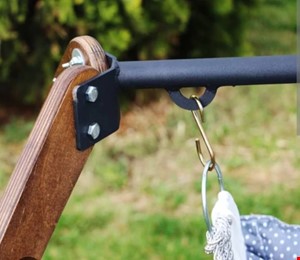 پایه تاب چوبی رنگ طبیعی