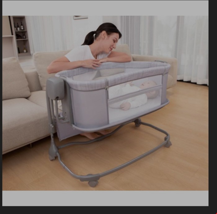 گهواره و تخت کنار مادر برقی ماستلا مدل mastela 3in1 طوسی 