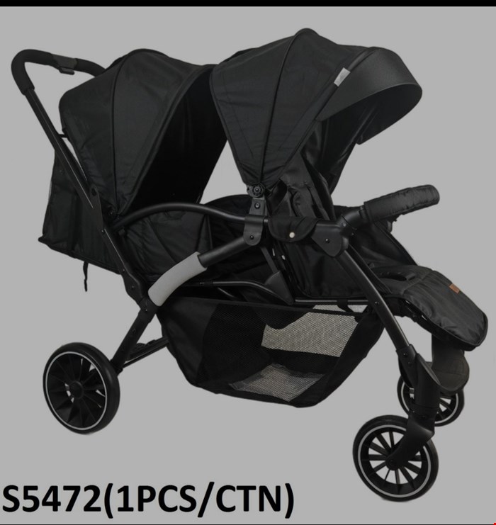 کالسکه دوقلو پشت سرهم کیدیلو kidilo رنگ طوسی