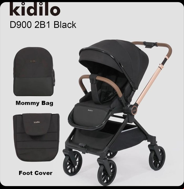 کالسکه کیدیلو مدل D900 دسته رو به مادر شو و چهار چرخ ۳۶۰ درجه 