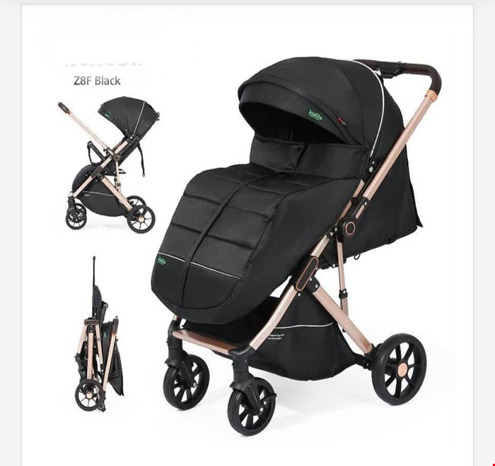 کالسکه کیدیلو دسته رو به مادرشو مدل kidilo z8f مشکی