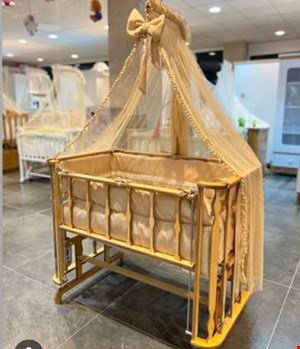 تخت و گهواره چوبی مدل فرشته برند انجل لند