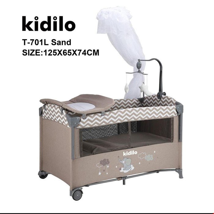 تخت و پارک کنار مادر کیدیلو مدل T701L کرم