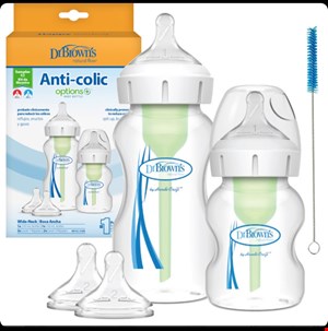 پک شیشه شیر 150 و 270 میل پهن آپشن پلاس دکتر براون Dr browns